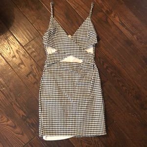 Blue blush checkered dress